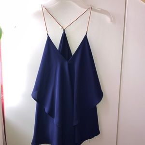 Navy Blue Flowy Dress Top
